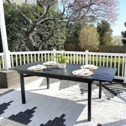 PHI VILLA Outdoor Extendable Patio Steel Dining Table For 6-8 People -Phi Villa PHI VILLA Outdoor Extendable Patio Steel Dining Table For 6 8 People