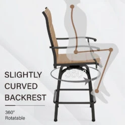 7-Piece Outdoor Bar Stool Set With 6 Seat For Poolside, Graden PH VILLA 35 7-Piece Outdoor Bar Stool Set With 6 Seat For Poolside, Graden PH VILLA -Phi Villa PHI VILLA Outdoor Textilene All Weather Padded Swivel Bar Stools With Arms 2 aec09d73 056f 48ae a0e5 9b3778fcec51