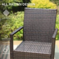 PHI VILLA 7-Piece Outdoor Dining Set With Rattan Cushioned Chairs & Steel Panel Table -Phi Villa PHI VILLA Outdoor Wicker Rattan Haiti Chair Set of 2.2 170be19d ad6b 4921 b6c3 b830c485003d