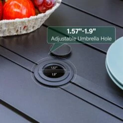 7-Piece Patio Dining Set With Swivel Chairs For Backyard PHI VILLA -Phi Villa PHI VILLA Panel Steel Rectangle Outdoor Patio Dining Table. 9e2ea9e4 f905 485f a57e f9a978746c53