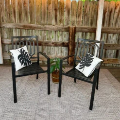 Patio Stackable Dining Chairs For Deck,Backyard PHI VILLA -Phi Villa PHI VILLA Patio Outdoor Dining Chairs Garden Backyard Chairs Set of 2 41061d75 6aa7 4159 bf8a 745681277497