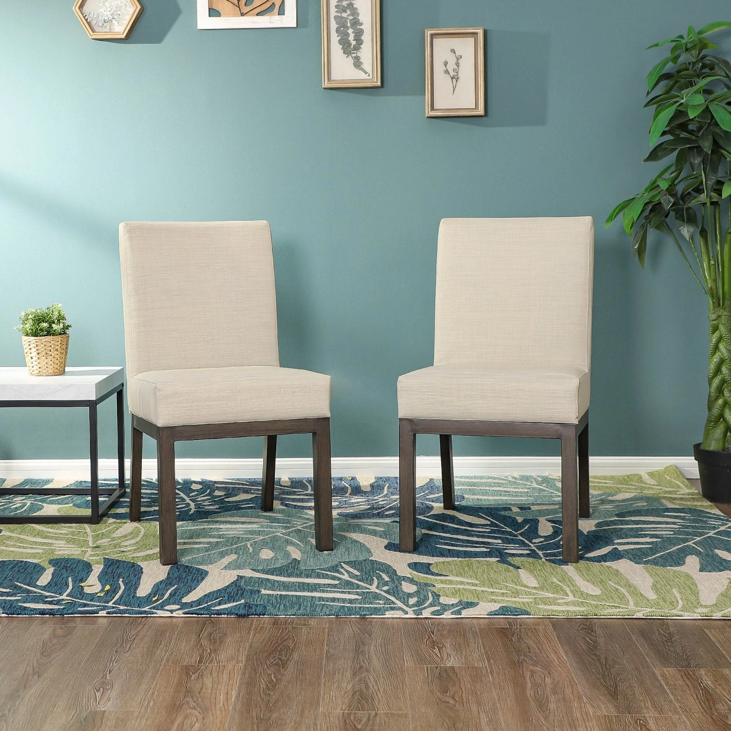 PHI VILLA Patio Textilene Padded Fixed Dining Chairs, Set Of 2 4 PHI VILLA Patio Textilene Padded Fixed Dining Chairs, Set Of 2 - Image 2