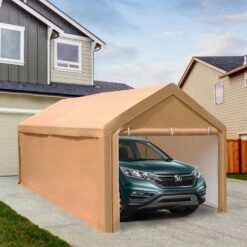 PHI VILLA 10x20 Ft Heavy Duty Carport Canopy Instant Garage With Removable Sidewalls And Doors -Phi Villa PHIVILLA10x20ftHeavyDutyCarportCanopyInstantGaragewithRemovableSidewallsandDoors