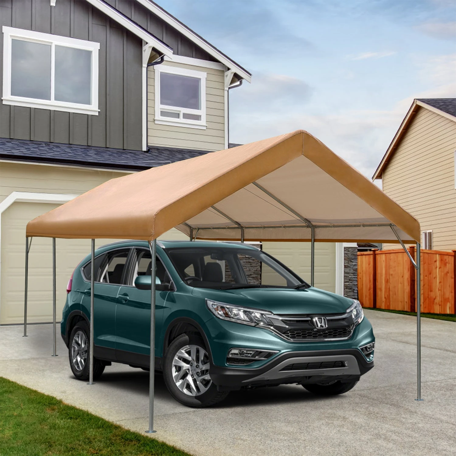 PHI VILLA 10x20 Ft Heavy Duty Carport Car Canopy Instant Garage Party Tent 3 PHI VILLA 10x20 Ft Heavy Duty Carport Car Canopy Instant Garage Party Tent