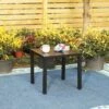 PHI VILLA Black Small Metal Square Side Coffee Bistro Table -Phi Villa PHIVILLABlackSmallMetalSquareSideCoffeeBistroTable