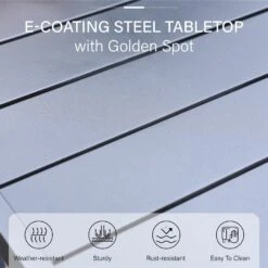 PHI VILLA Panel Steel Rectangle Outdoor Patio Dining Table -Phi Villa PHIVILLAPanelSteelRectangleOutdoorPatioDiningTable.2 9a98b464 5352 4488 9f3b 4a0f2d38e9c9