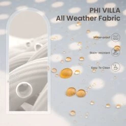 PHI VILLA 4-Piece Patio Wicker & Acacia Wood Conversation Set With Loveseat & Coffee Table 19 PHI VILLA 4-Piece Patio Wicker & Acacia Wood Conversation Set With Loveseat & Coffee Table -Phi Villa PHIVILLAPatioWicker AcaciaWoodConversation06