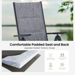 PHI VILLA Patio Folding Adjustable Aluminum & Textilene Dining Chairs -Phi Villa PV 0302024.12.30 8 cdde0b1f e06a 4e7a bcc9 85f9b582fe8b