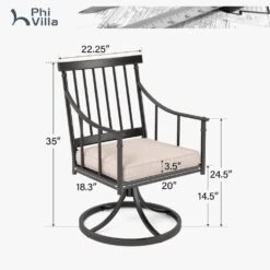 Phi Villa 9-Pcs Patio Dining Set With 60" Square Table And Fashionable Steel Chairs -Phi Villa PV 2024.5.27