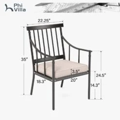 Phi Villa 9-Pcs Patio Dining Set With 60" Square Table And Fashionable Steel Chairs -Phi Villa PV 2024.5.27 ff03bbb2 a989 46a8 9503 f46866b8595b