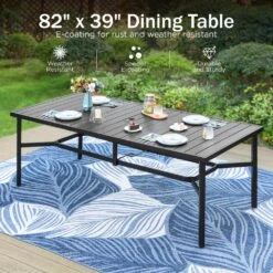 9-Piece Patio Dining Set With Stylish Rattan Rope Chairs And Long Table For 8-Phi Villa -Phi Villa PV 453 PV 2 1