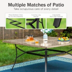 Phi Villa Mirage 9-Pcs Patio Dining Set With Farmhouse Enlarged Square Table -Phi Villa PV 459 3