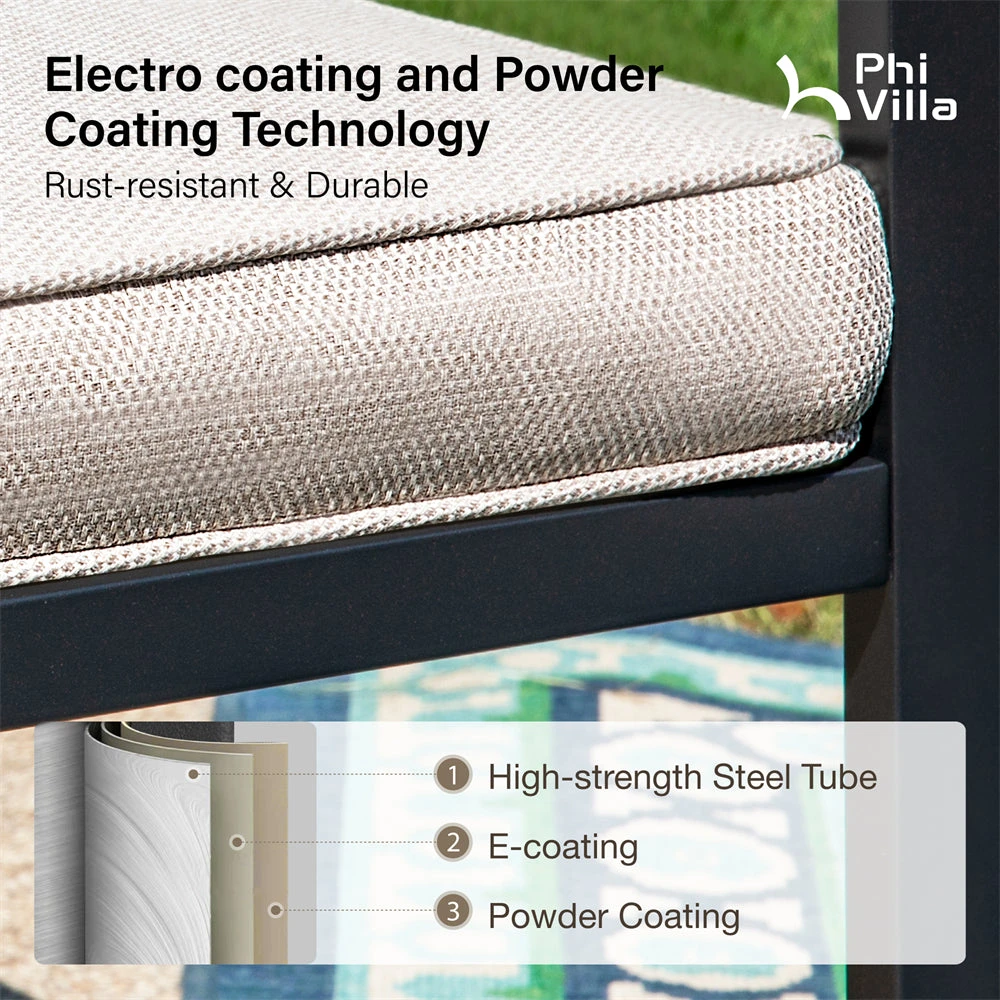 5/7-Piece Patio Dining Set With Patterned Round Table & Stylish Rattan Rope Chairs-Phi Villa 6 5/7-Piece Patio Dining Set With Patterned Round Table & Stylish Rattan Rope Chairs-Phi Villa - Image 4