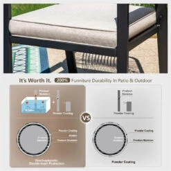 Phi Villa Mirage 9-Pcs Patio Dining Set With Farmhouse Enlarged Square Table -Phi Villa PV 471 12 1