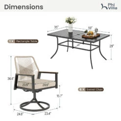 7-Piece Patio Dining Set With Stylish Rattan Rope Chairs-Phi Villa -Phi Villa PV 480PV 2025.03.13 3
