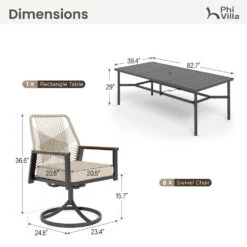9-Piece Patio Dining Set With Stylish Rattan Rope Chairs And Long Table For 8-Phi Villa -Phi Villa PV 480 PV 2025.03.13 10