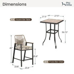 Phi Villa Mirage Rope-art High Bar Stools-3-Pcs. -Phi Villa PV 483 484 PV 2025.03.17 3