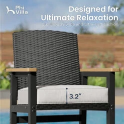 3-Pcs Outdoor High Bar Set With HPDE Rattan Bar Stool And Wood-like Table 16 3-Pcs Outdoor High Bar Set With HPDE Rattan Bar Stool And Wood-like Table -Phi Villa PV 493 PV2025.04.09 3