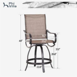 Phi Villa Outdoor Swivel Textilene Bar Stools -Phi Villa PV 2024.5.30 7