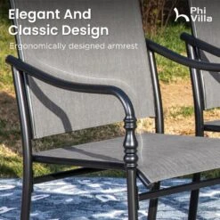 Patio Textilene Dining Chairs Set For Lawn, Front Porch PHI VILLA -Phi Villa PV 2024.3.24 1 ba7172ed dd66 49dd 86ad 971f169e2259
