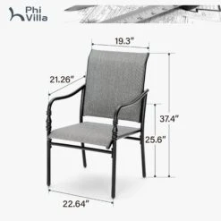 Patio Textilene Dining Chairs Set For Lawn, Front Porch PHI VILLA -Phi Villa PV 2024.3.24 5 abbd05a5 ec1b 4a25 a6fb f2146fc683d1