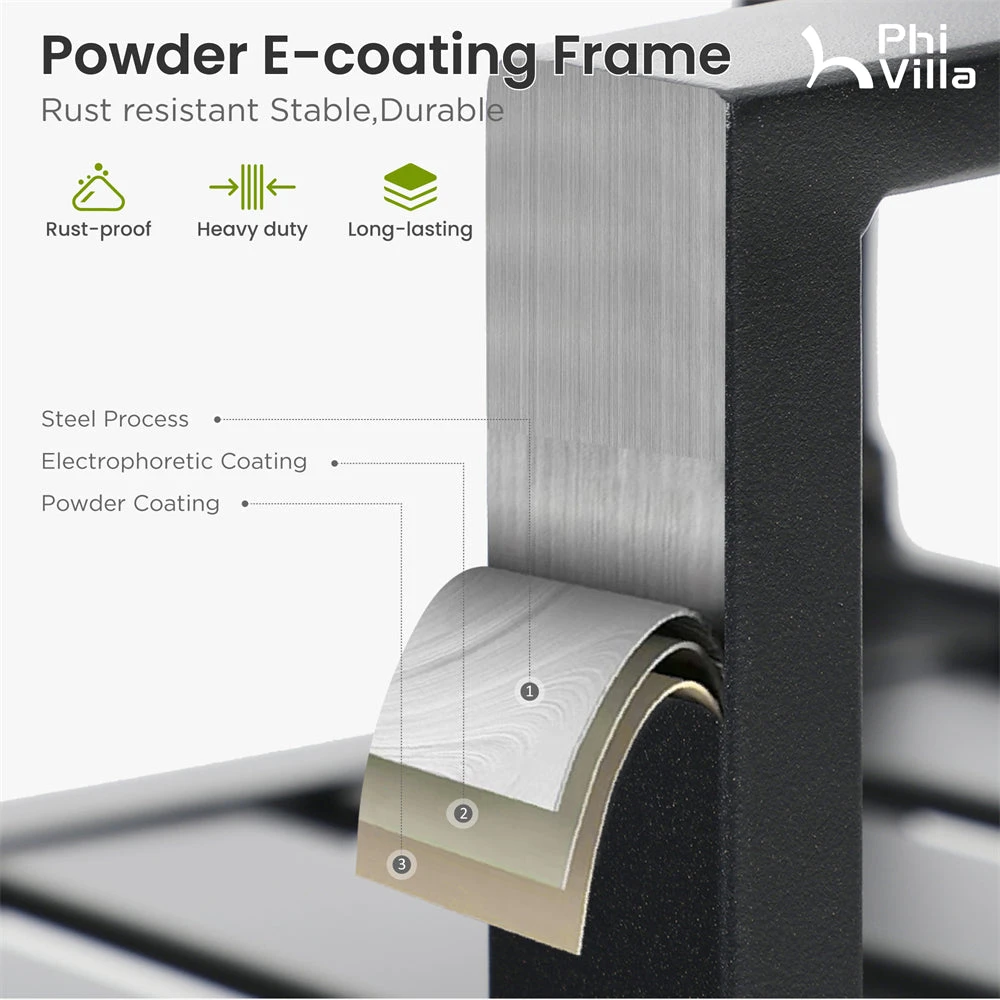 PHI VILLA Outdoor Fixed Steel Dining Chairs With Bullseye Flower Pattern - Set Of 2 20 PHI VILLA Outdoor Fixed Steel Dining Chairs With Bullseye Flower Pattern - Set Of 2 - Image 18