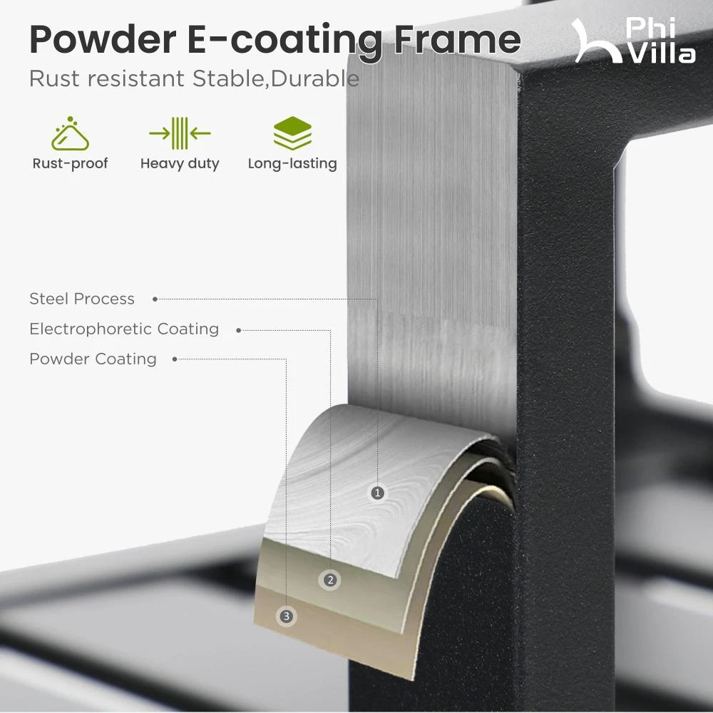 PHI VILLA Outdoor Fixed Steel Dining Chairs With Bullseye Flower Pattern - Set Of 2 7 PHI VILLA Outdoor Fixed Steel Dining Chairs With Bullseye Flower Pattern - Set Of 2 - Image 5