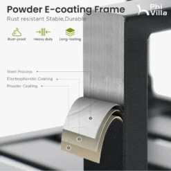 Phi Villa 7-Piece / 9-Piece Patio Dining Set Fixed Stackable Chairs & Extendable Table -Phi Villa PV2024.4.26 3 fd9c4a2c 75cf 4857 a93a f63e29092241