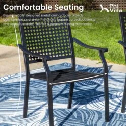 Phi Villa 7-Piece / 9-Piece Patio Dining Set Fixed Stackable Chairs & Extendable Table -Phi Villa PV2024.4.26 6 73281090 d174 4878 957e b2189f454427