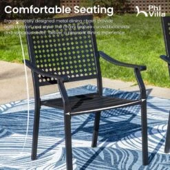 PHI VILLA Outdoor Fixed Steel Dining Chairs With Bullseye Flower Pattern - Set Of 2 25 PHI VILLA Outdoor Fixed Steel Dining Chairs With Bullseye Flower Pattern - Set Of 2 -Phi Villa PV2024.4.26 6 b3315fc0 81ff 441a 8269 13a70a4fb64a