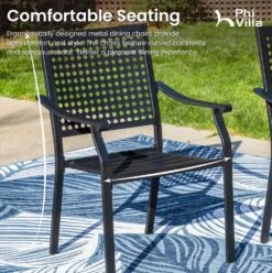 Phi Villa 7-Piece Patio Dining Set With 6 Fixed Stackable Chairs & Enlarged Steel Rectangle Table -Phi Villa PV2024.4.26 6 ef6c9f53 bd6f 4207 a1ed 939c683d1d01