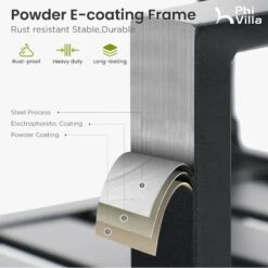 PHI VILLA 7-Piece Patio Dining Set 6 Fixed Stackable Chairs And Steel Rectangle Table -Phi Villa PV2024.4.2 3 f12283a3 c9a3 4be4 b7ce 83a2e66e963a