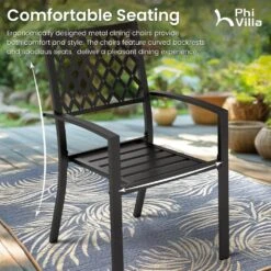 PHI VILLA 7-piece / 9-piece Outdoor Dining Sets Adjustable Steel Table And Stackable Chairs -Phi Villa PV2024.4.2 6 49cb821c c3b6 4016 934f c4c797809c40