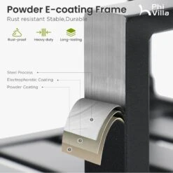 Phi Villa 9-Pcs Patio Dining Set With 60" Square Table And Fashionable Steel Chairs -Phi Villa PV2024.5.27 2 7fa6794d 4432 4692 a4a4 35e99eeeaf2b