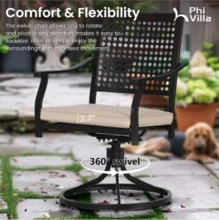 7-Piece Patio Dining Set For Backyard With Bullseye Pattern Chairs And Round Table-Phi Villa -Phi Villa PV 2024.4.26 5