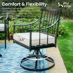 PHI VILLA Farmhouse Style Outdoor Swivel Dining Chairs With Cushion -Phi Villa PV 2024.5.27 4