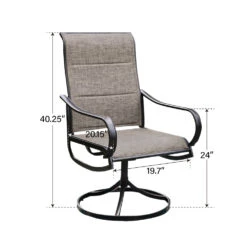 7-Piece Patio Dining Set With Upgraded Padded Textilene Chairs For Deck, Backyard PHI VILLA -Phi Villa PaddedTextileneSwivelChairs115 02ee2f3f 59c3 4342 9adb b6c88b728a1d