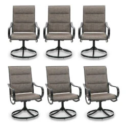 Patio Upgraded Padded Swivel Dining Chairs For Porch, Deck, Backyard PHI VILLA -Phi Villa Patio Padded Swivel Dining Chairs for Porch Deck Backyard PHI VILLA 4 chairs 4 115 426bb11c ffbc 4f1e bf39 2070d5290289