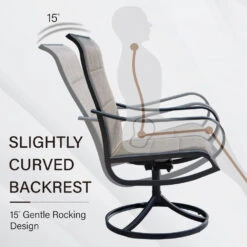 7-Piece Patio Dining Set WithTextilene Chairs And U-Shape Leg Wood-grain Table-Phi Villa -Phi Villa Patio Padded Swivel Dining Chairs for Porch Deck Backyard PHI VILLA 115.3 1c1fca41 8cf0 437f bef6 e7af3d04224c