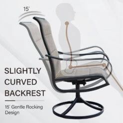 Patio Upgraded Padded Swivel Dining Chairs For Porch, Deck, Backyard PHI VILLA -Phi Villa Patio Padded Swivel Dining Chairs for Porch Deck Backyard PHI VILLA 115.3 ef418b91 3282 4019 8476 9c6084669200