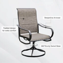 Modern 7-Piece Patio Dining Set With Upgraded Padded Swivel Chairs For Backyard PHI VILLA -Phi Villa Patio Padded Swivel Dining Chairs for Porch Deck Backyard PHI VILLA 115.4 6f77c510 08c5 4a86 b2f0 096d86971ba6