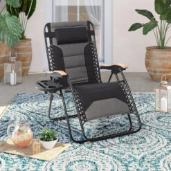 Phi Villa Patio Padded Oversize Recliner Zero Gravity Chair With Cup Holder -Phi Villa Phi VIlla Patio Padded Oversize Recliner Zero Gravity Lounger Chair with Adjustable Headrest 5cf2fd8e 581a 4485 9abf 6e3df296381a