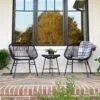 Phi Villa 3-Piece Outdoor Wicker Conversation Set 1 Phi Villa 3-Piece Outdoor Wicker Conversation Set -Phi Villa Phi Villa 3 Piece Outdoor Wicker Conversation Set