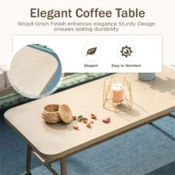 Phi Villa 5-Seater Windsor Sofa Set With Coffee Table, Iron Patio Sofa With Faux Wood Grain Finish -Phi Villa Phi Villa 5 Seater Windsor Sofa Set with Coffee Table04 ec1ec6db 1a9c 4c6c ad99 b9432f368fc4