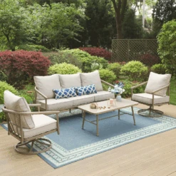 Phi Villa 5-Seater Windsor Sofa Set With Coffee Table, Iron Patio Sofa With Faux Wood Grain Finish -Phi Villa Phi Villa 5 Seater Windsor Sofa Set with Coffee Table Iron Patio Sofa with Faux Wood Grain Finis01 6b9749fb fbd7 4aad a11f 8590cf2bd6fc