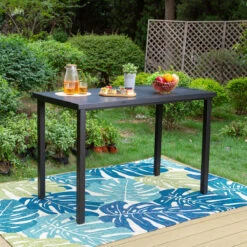 Phi Villa 56" Pub Rectangular Steel Bar High Table