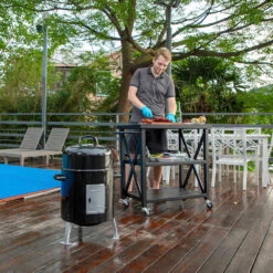 Phi Villa Outdoor Double-Shelf Movable Kitchen Island Cart -Phi Villa Phi Villa Outdoor Double Shelf Movable Dining Cart d584537e 113f 497d 802a 856faecc7d99