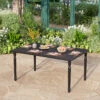 Phi Villa 60'' Outdoor Metal Dining Table With Cylindrical Legs
