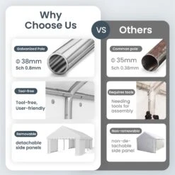 Phi Villa 20'x40' Heavy Duty Wedding Party Tent Outdoor Gazebo Shelter -Phi Villa PhiVilla13 x30 HeavyDutyWeddingPartyTent04