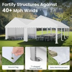 Phi Villa 20'x40' Heavy Duty Wedding Party Tent Outdoor Gazebo Shelter -Phi Villa PhiVilla13 x30 HeavyDutyWeddingPartyTent08